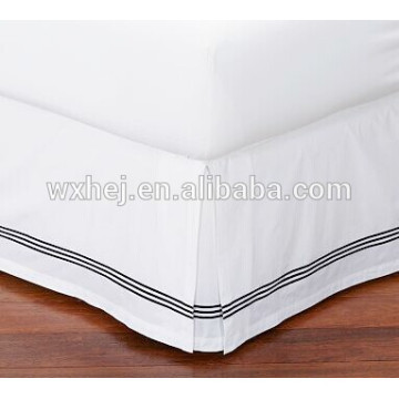 hotel cotton white table 300TC embroidery bedskirts